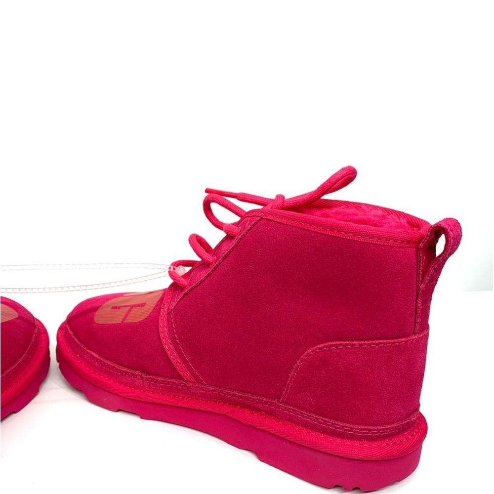 Ugg Neumel Hot Pink Lace Up Wool Lined Chukka Boots Size 6 Big Girl New - Picture 12 of 16